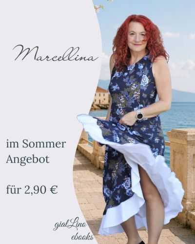 Feminines Maxikleid mit weit schwingendem Wickelrock und besonderen Volants.✨Marcellina steht für eleganten, sommerlichen Charakter und das Spiel mit dem Sommerwind.Für besondere Momente, an denen man den Sommer tragen möchte.☀️Jetzt für 2,90 €.