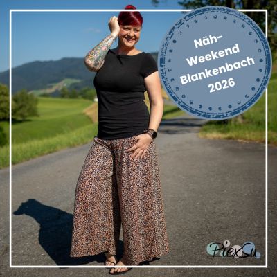Näh-Weekend 25.–27.09.2026 in Blankenbach: Lerne Hosenschnittmuster an die eigenen Maße anzupassen & Nähe die Hose Sultanina. Kleine Gruppe, max. 15 Teilnehmerinnen, Vollpension inklusive.